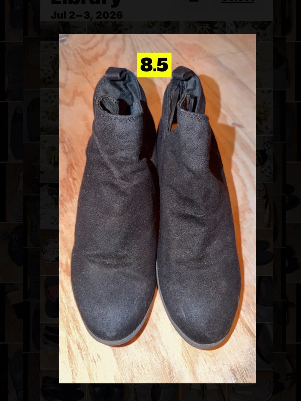 Women’s Black Suede Ankle Boots - Size 8.5